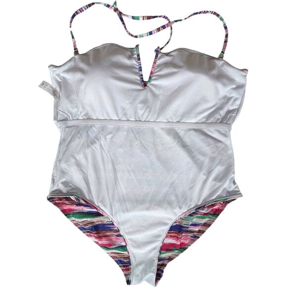 CATHERINE MALANDRINO One-Piece Swimsuit Plus Size 2X V-Neck Convertible Strap - Picture 11 of 12